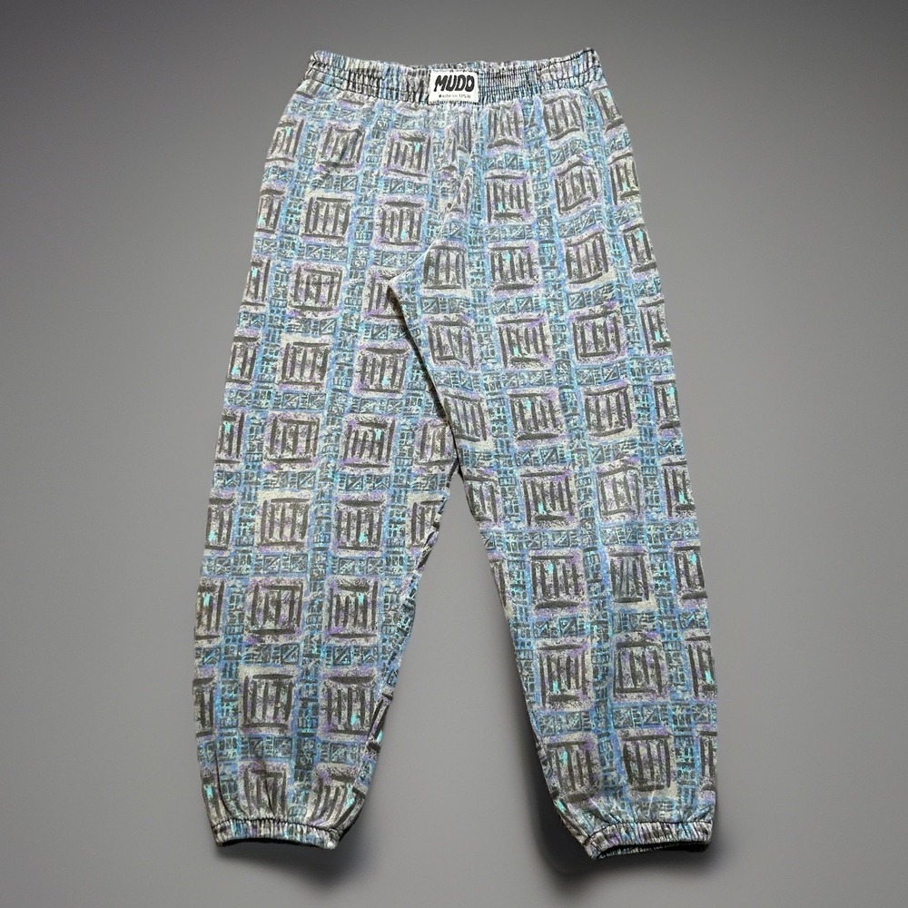 Vintage MUDO Abstract Geometric Loungewear Gym Sweatpants S Small Made In USA